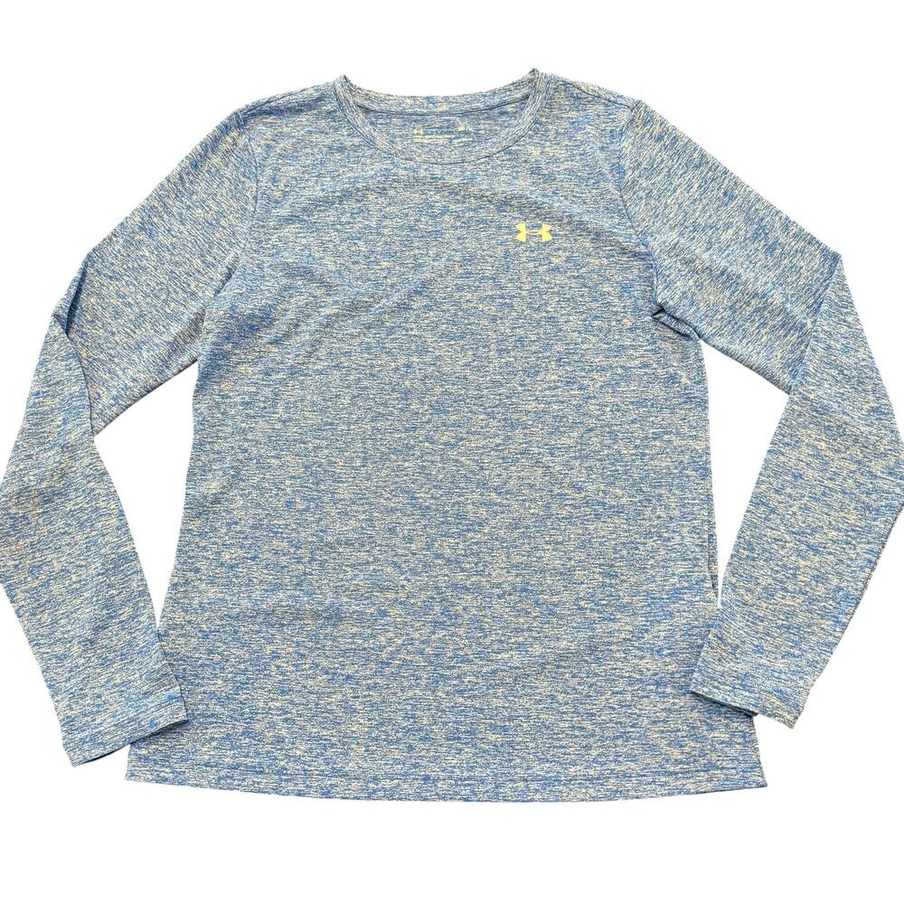 Under Armour Women’s blue space dye long sleeve heatgear longsleeve top, loose M